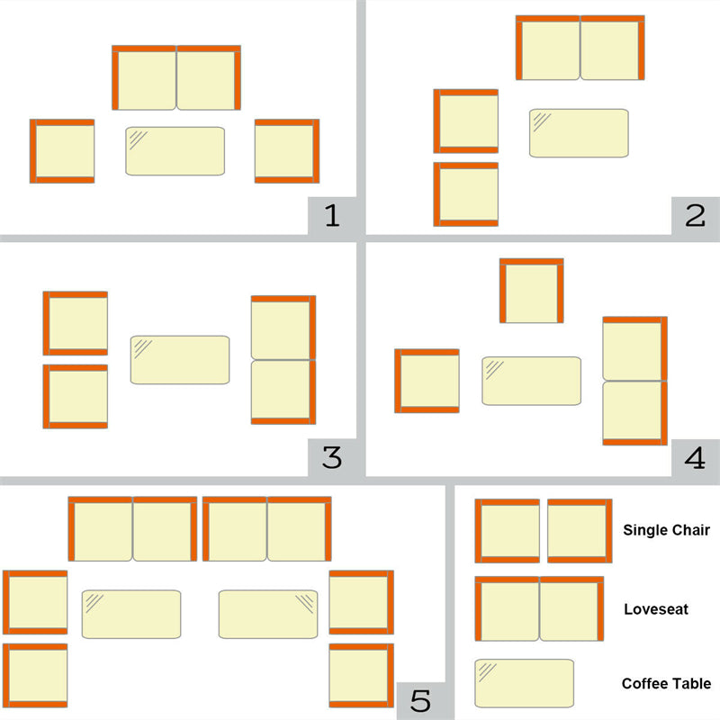 4 Pcs Outdoor Rattan Patio Conversation Set Wicker Furniture Set with Coffee Table and Cushioned Sofas