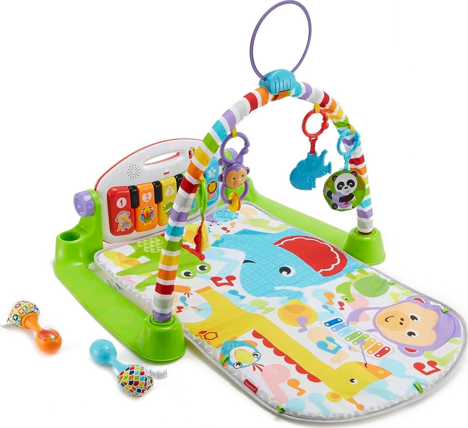 Fisher Price Baby Playmat Deluxe Kick & Play Piano Gym & Maracas with Smart Stages Learning Content