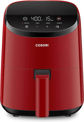 COSORI Small Air Fryer Oven 2.1 Qt, 4-in-1 Mini Airfryer, Bake, Roast, Reheat, Space-saving & Low-noise, Nonstick and Dishwasher Safe Basket, 97% less oil, Sticker with 6 Reference Guides, Red