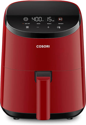 COSORI Small Air Fryer Oven 2.1 Qt, 4-in-1 Mini Airfryer, Bake, Roast, Reheat, Space-saving & Low-noise, Nonstick and Dishwasher Safe Basket, 97% less oil, Sticker with 6 Reference Guides, Red