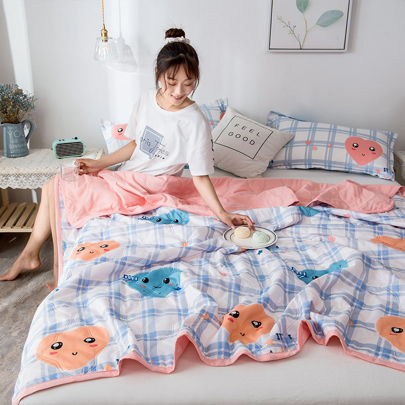 Summer Children Cartoon Cool Ice Silk Blanket Queen King Size