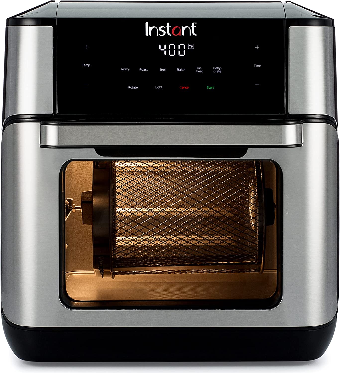 Instant Vortex Plus 10-Quart Air Fryer, From the Makers of Instant Pot, 7-in-1 Functions, with EvenCrisp Technology, App with over 100 Recipes, Stainless Steel