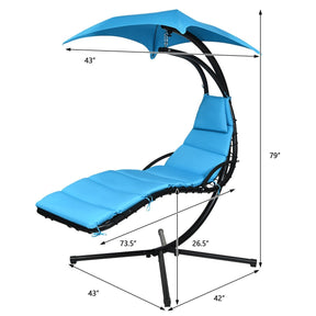 Hanging Chaise Lounge Hammock Outdoor Lounge Chair Swing Chair with Pillow