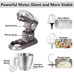 COKLAI Stand Mixer, 10 Speeds Tilt-Head 660W Food Mixer, 7.3-QT Electric Mixer with Stainless Steel Mixing Bowl, Kitchen Mixer with Dough Hook, Flat Beater, Wire Whisk and Splash Guard