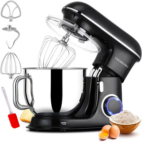 uhomepro 7.5 QT Stand Mixer for Kitchen, 6+0+P-Speed Tilt-Head 660W Dough Mixer, Home Commercial Mixing Electric Kitchen Cake Mixer W/ Dough Hook, Beater, Egg Whisk, Spatula, Dishwasher Safe