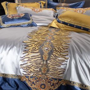 Embroidered Satin Duvet Cover Set