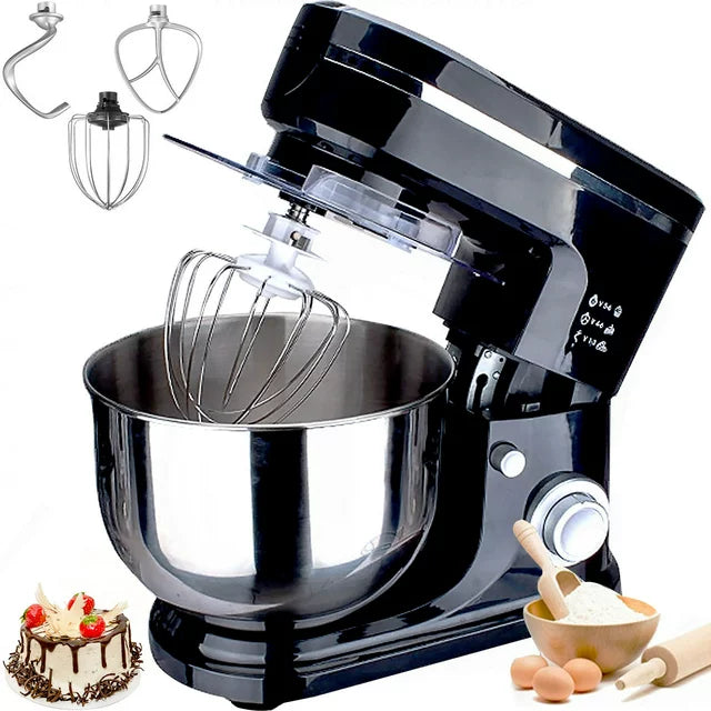 HKEEY Stand Mixer，5.5 Quart Stainless Steel Bowl, Food Mixer, Kitchen Electric Mixer with Dough Hook, Wire Whip & Beater