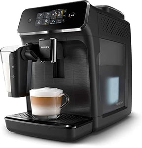 Philips 2200 Series Fully Automatic Espresso Machine - LatteGo Milk Frother, 3 Coffee Varieties , Intuitive Touch Display, Black, (EP2230/14)