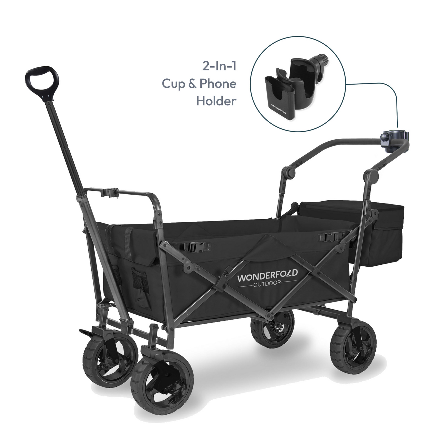 Clearance Offer💝Buy 2 Get 2 Free✨WonderFold S3 Push & Pull Folding Wagon with Cooler and Cupholder✅500-lb Weight Capacity