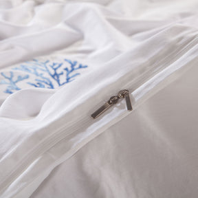 Egyptian Cotton Embroidered Tribute Silk Duvet Cover Set