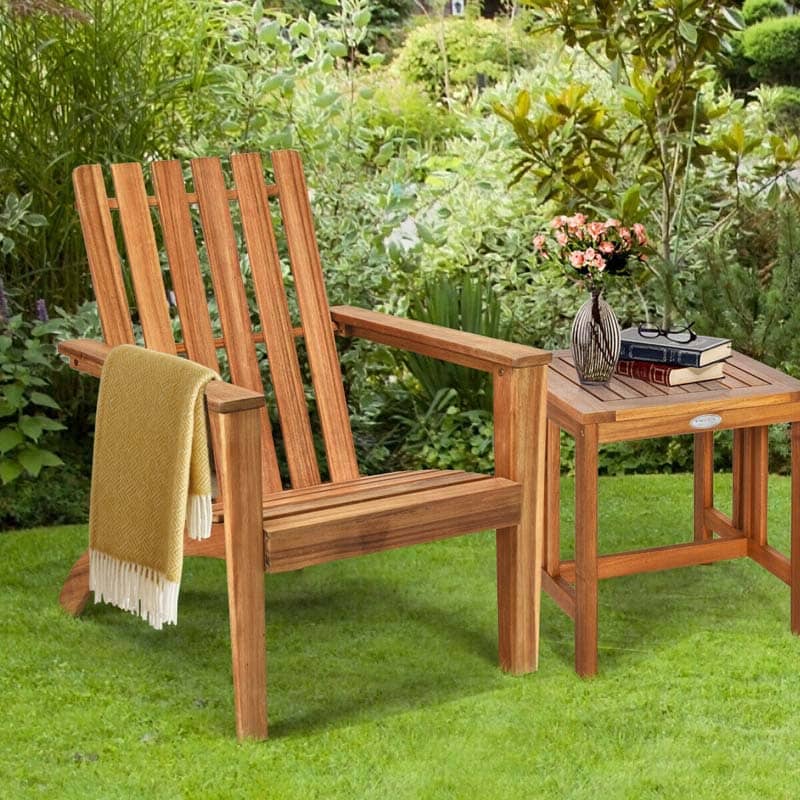 Outdoor Patio Acacia Wood Adirondack Lounge Chair