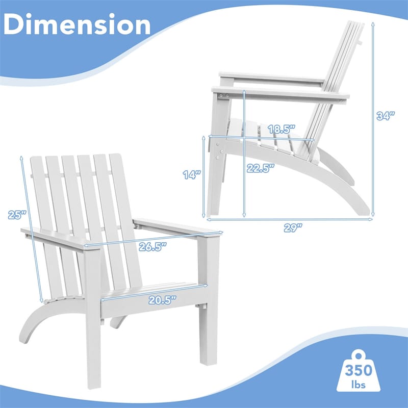 Outdoor Patio Acacia Wood Adirondack Lounge Chair