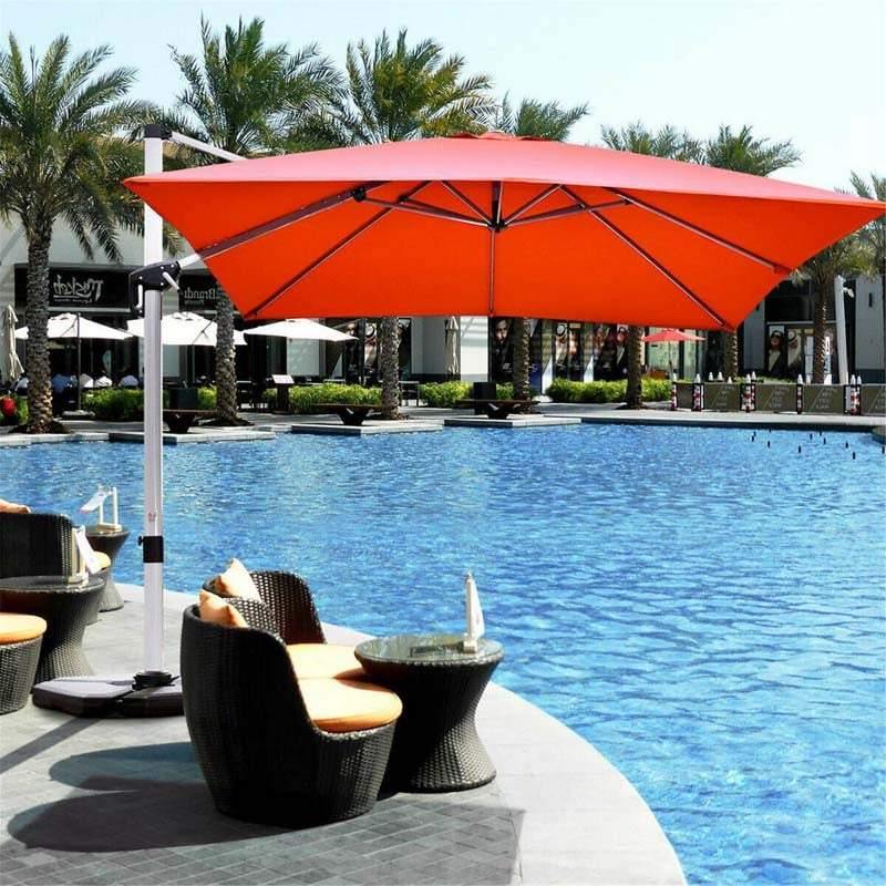 10 Ft Square Offset Patio Cantilever Umbrella with 360 Degree Tilt