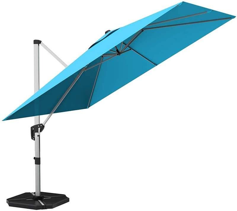 10 Ft Square Offset Patio Cantilever Umbrella with 360 Degree Tilt