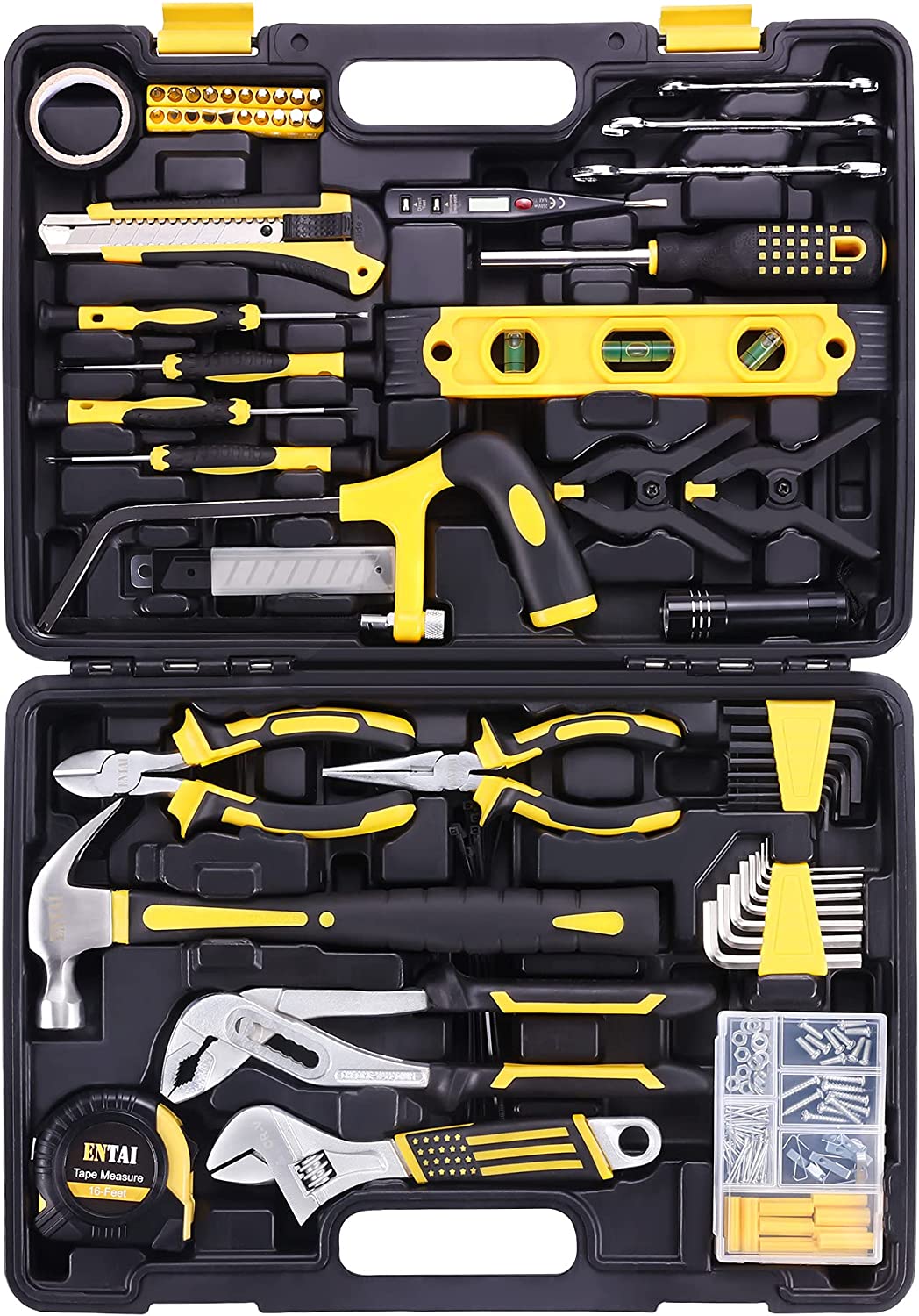 218-Piece Tool Kit for Home, General Household Hand Tool Set with Solid Carrying Tool Box, Home Repair Basic Tool Kit Sets for Home Maintenance