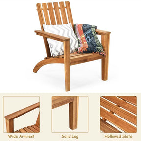 Outdoor Patio Acacia Wood Adirondack Lounge Chair