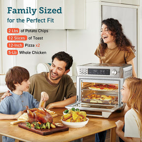 COSORI Toaster Oven Air Fryer Combo, 12-in-1, 26QT Convection Oven Countertop, Stainless Steel with Toast Bake and Broil, Smart, 6 Slice Toast, 12'' Pizza, 75 Recipes&Accessories