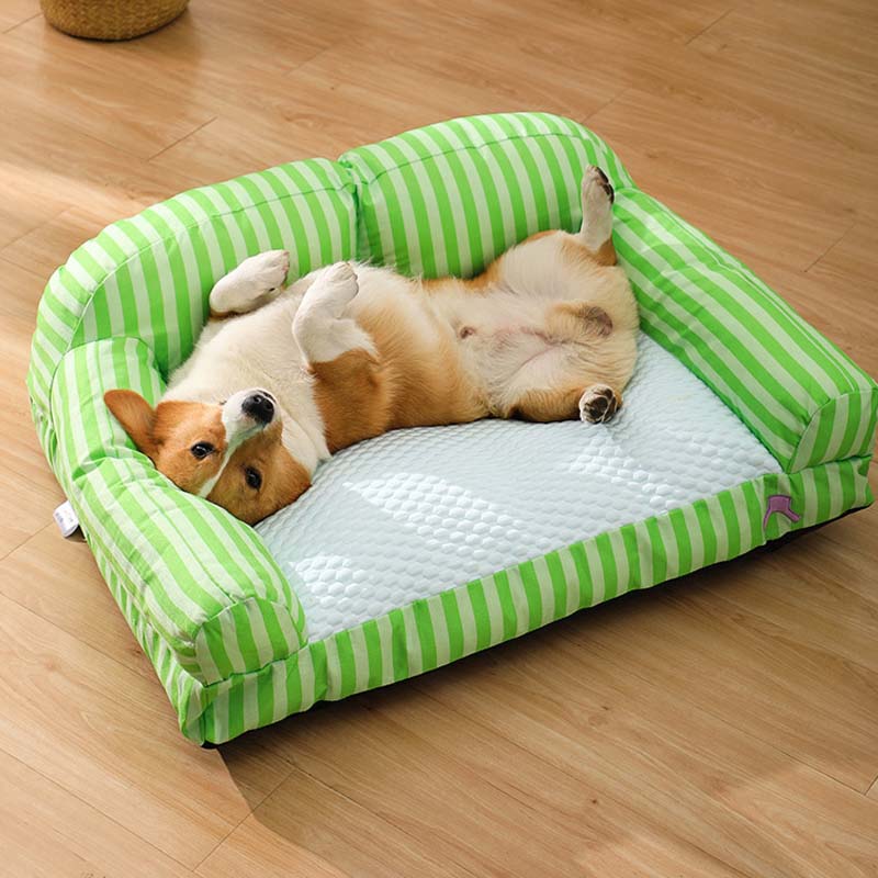 Stripe Pet Cooling Bed Dog Sofa Bed