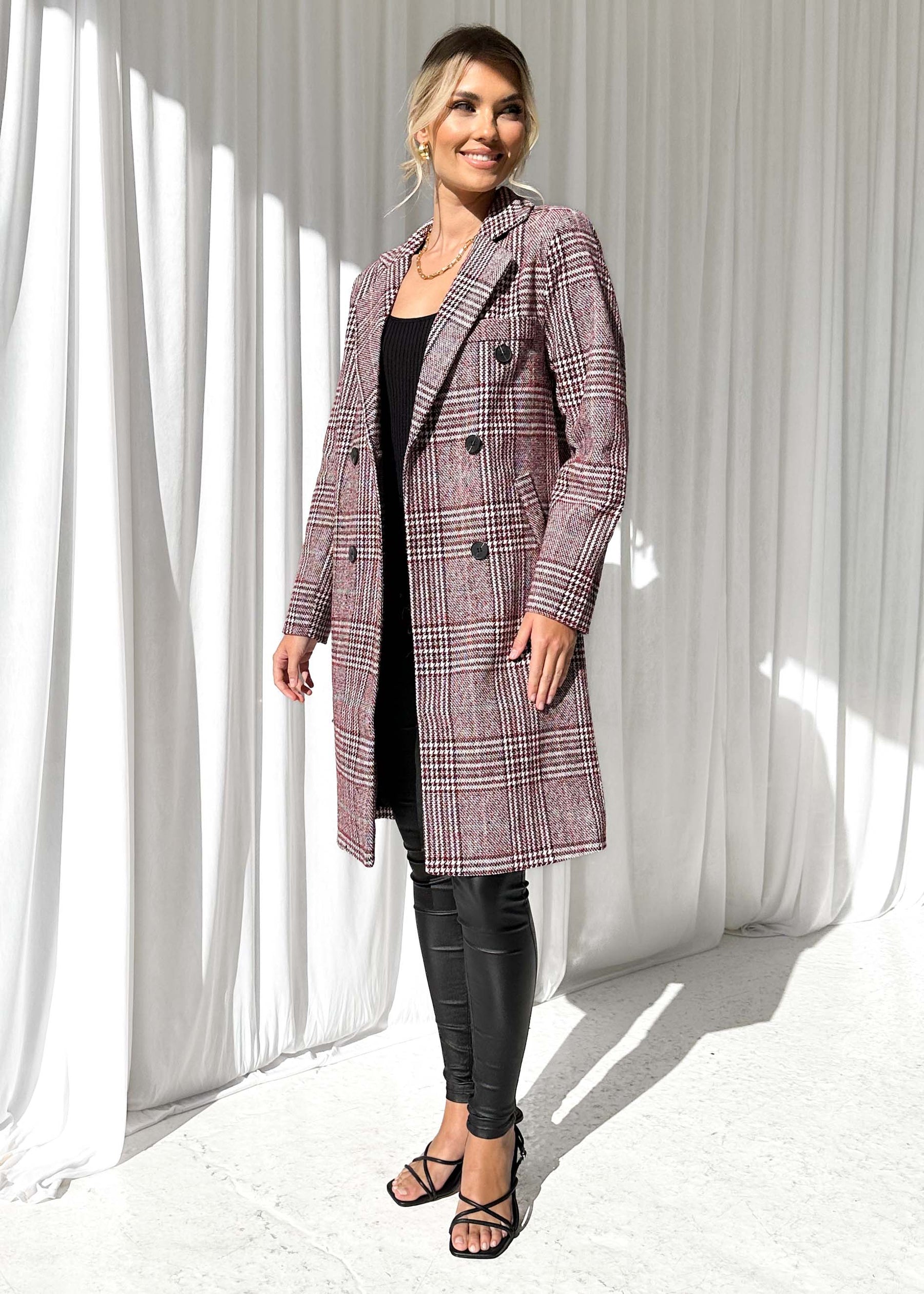 Jarren Coat - Red Check