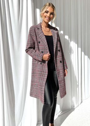 Jarren Coat - Red Check