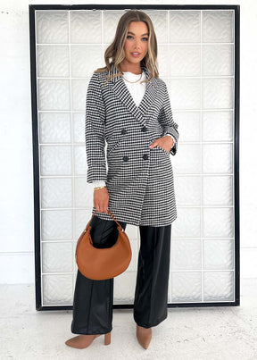 Leyla Coat - Houndstooth