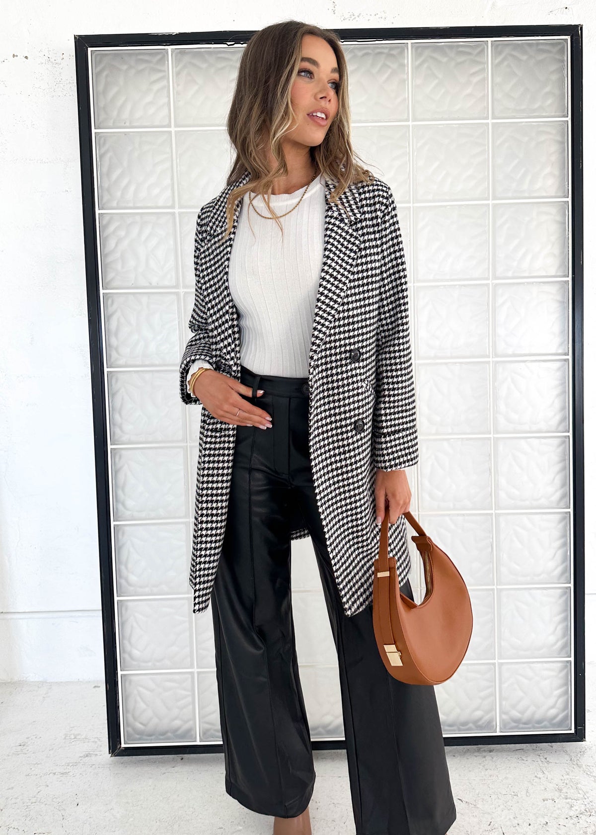 Leyla Coat - Houndstooth