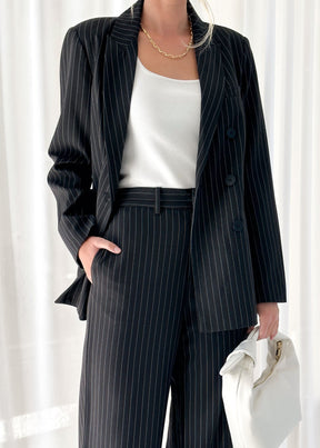 Corra Blazer - Black Pinstripe