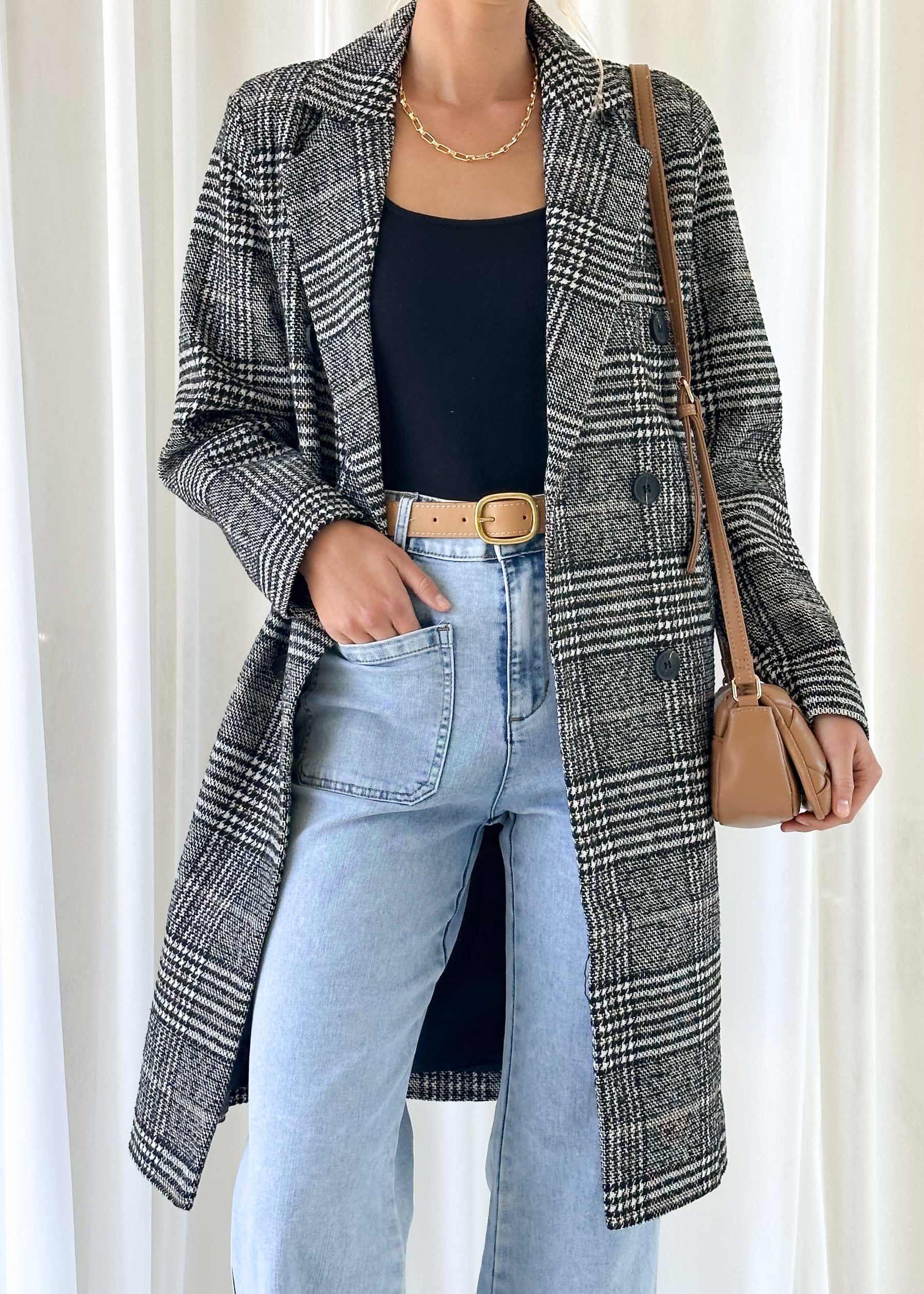 Jarren Coat - Black Check