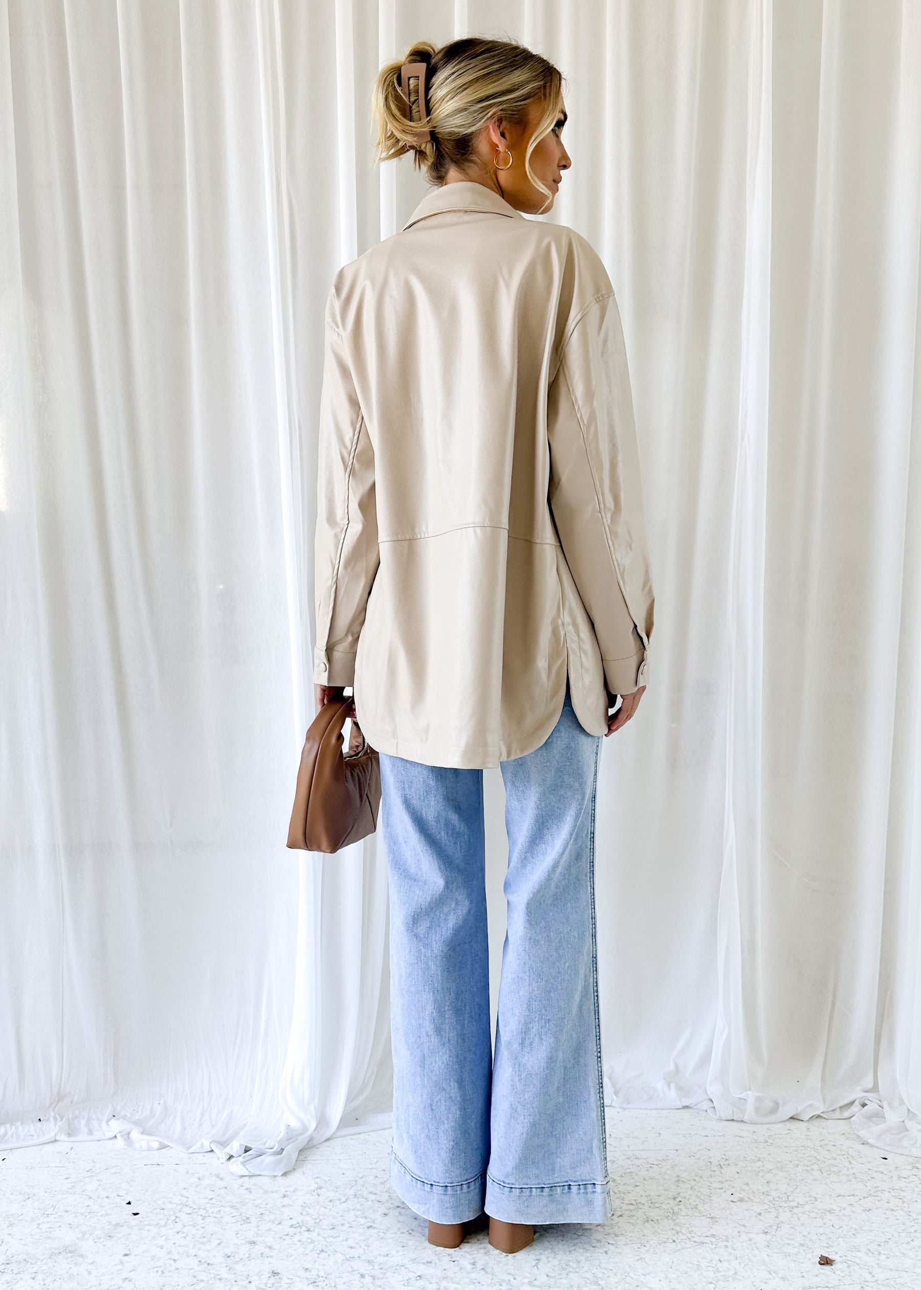 Elainne PU Jacket - Beige