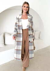 Angelique Coat - Grey Check