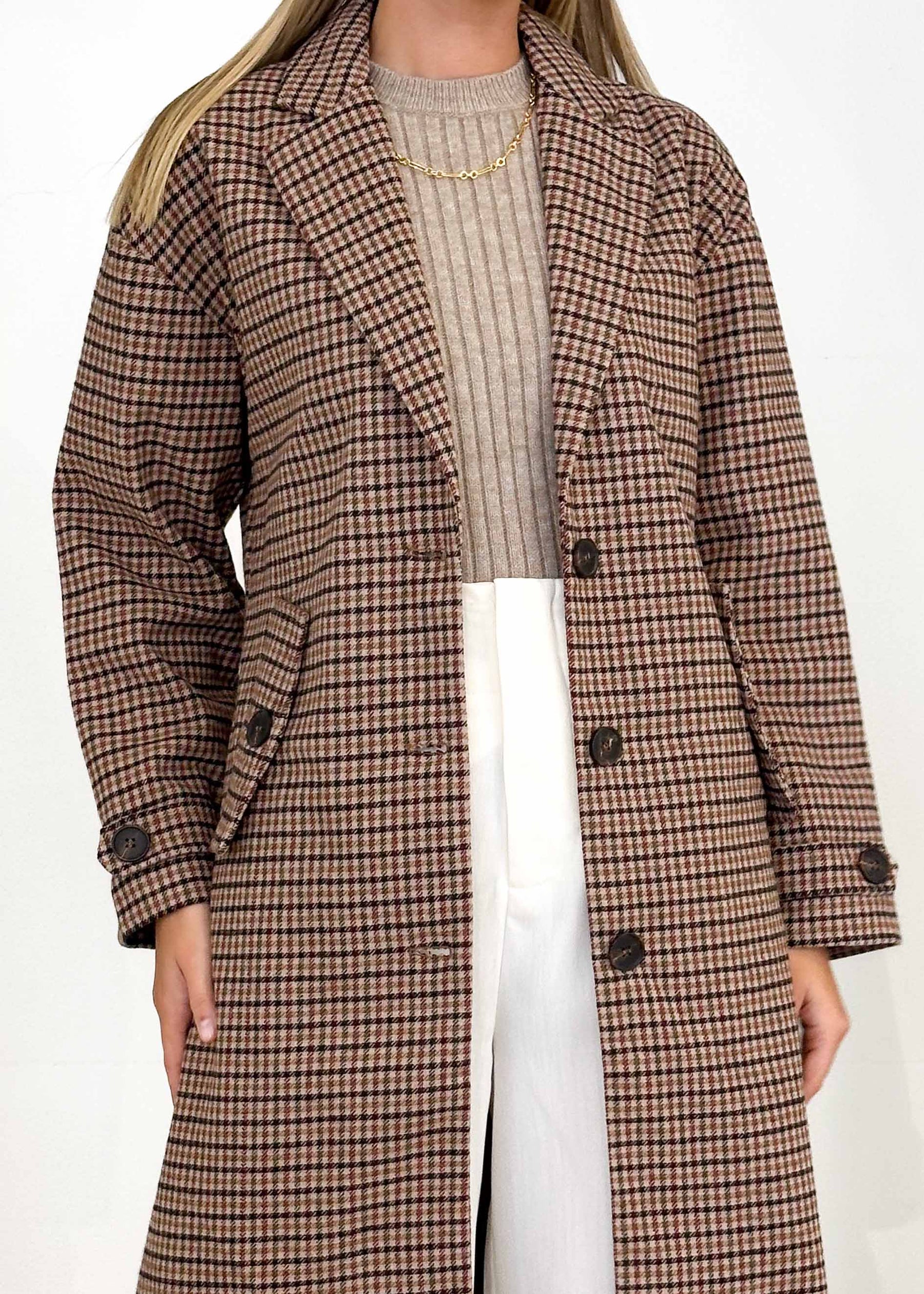 Havene Coat - Brown Check