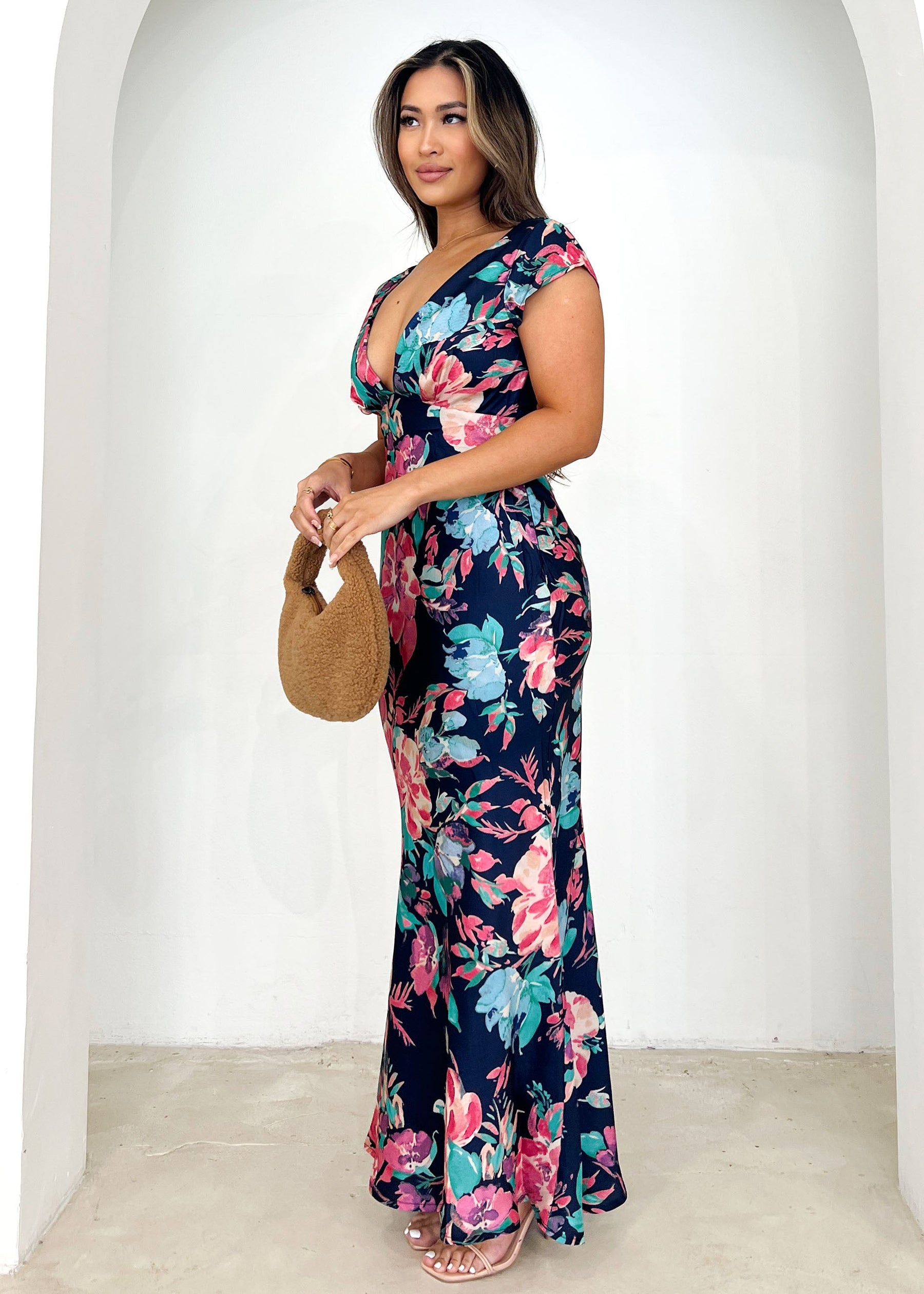 Berrina Maxi Dress - Navy Floral