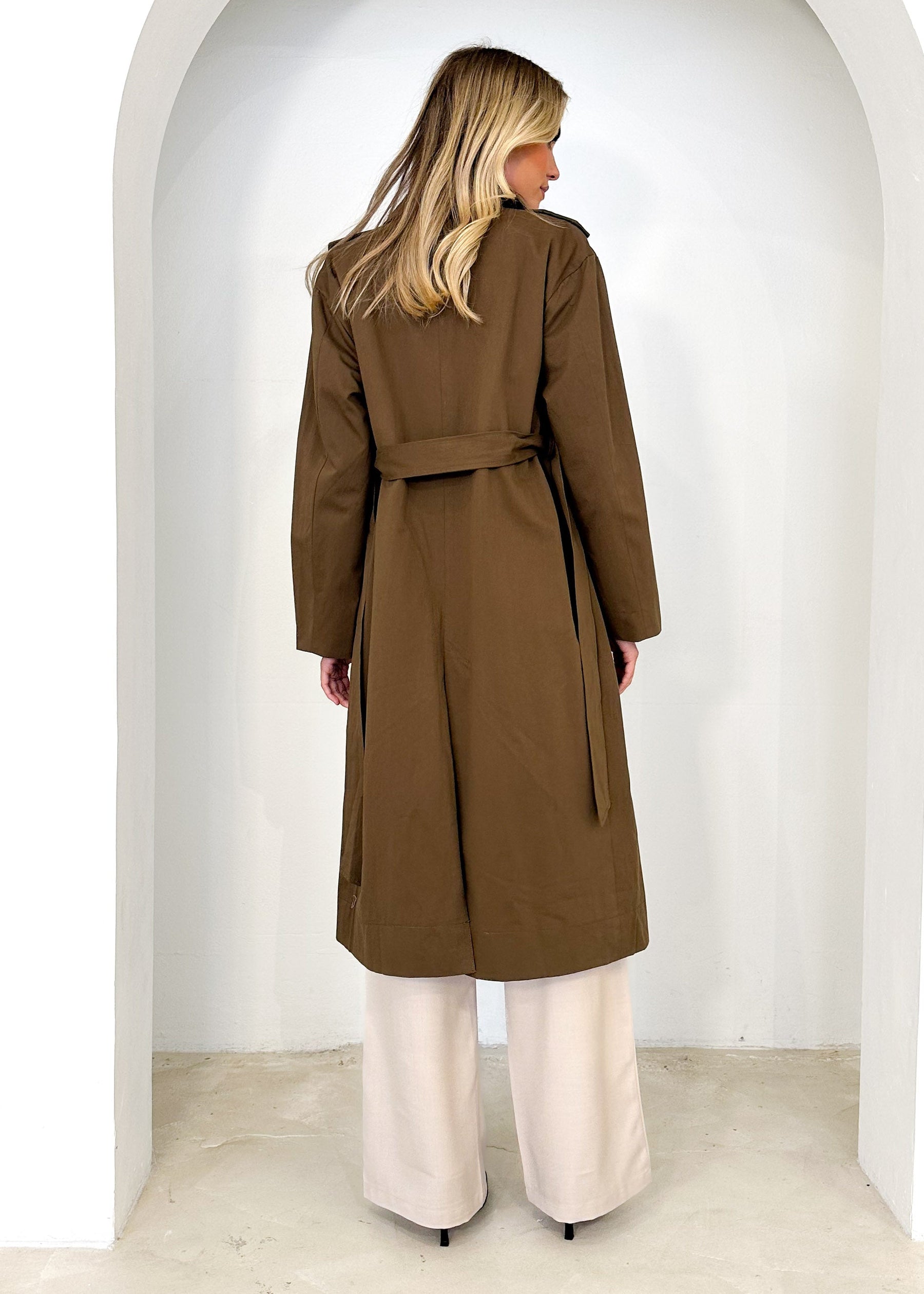 Lexxia Trench Coat - Dark Khaki