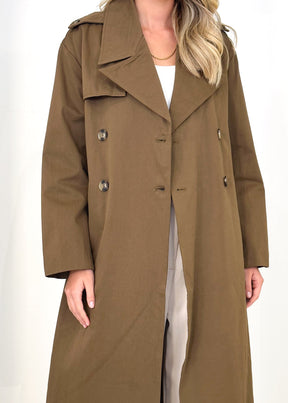 Lexxia Trench Coat - Dark Khaki