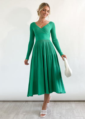 Alise Knit Midi Dress - Green