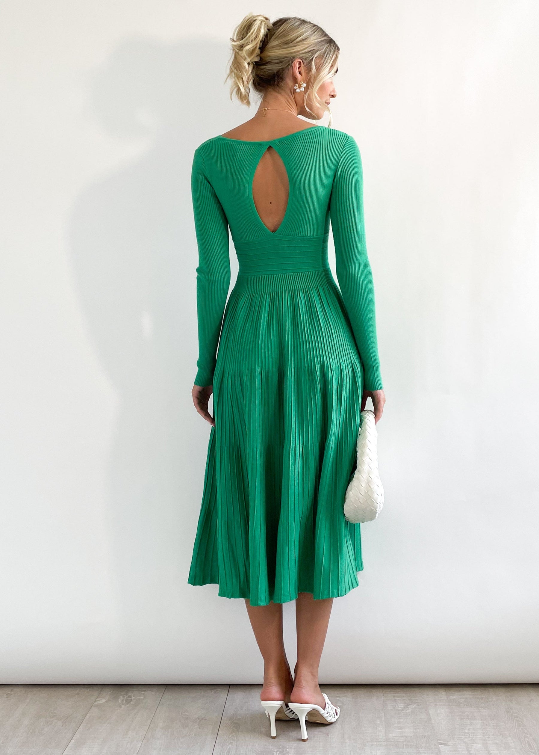 Alise Knit Midi Dress - Green