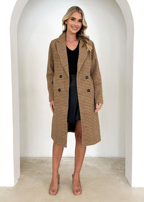 Tommie Coat - Tan Check