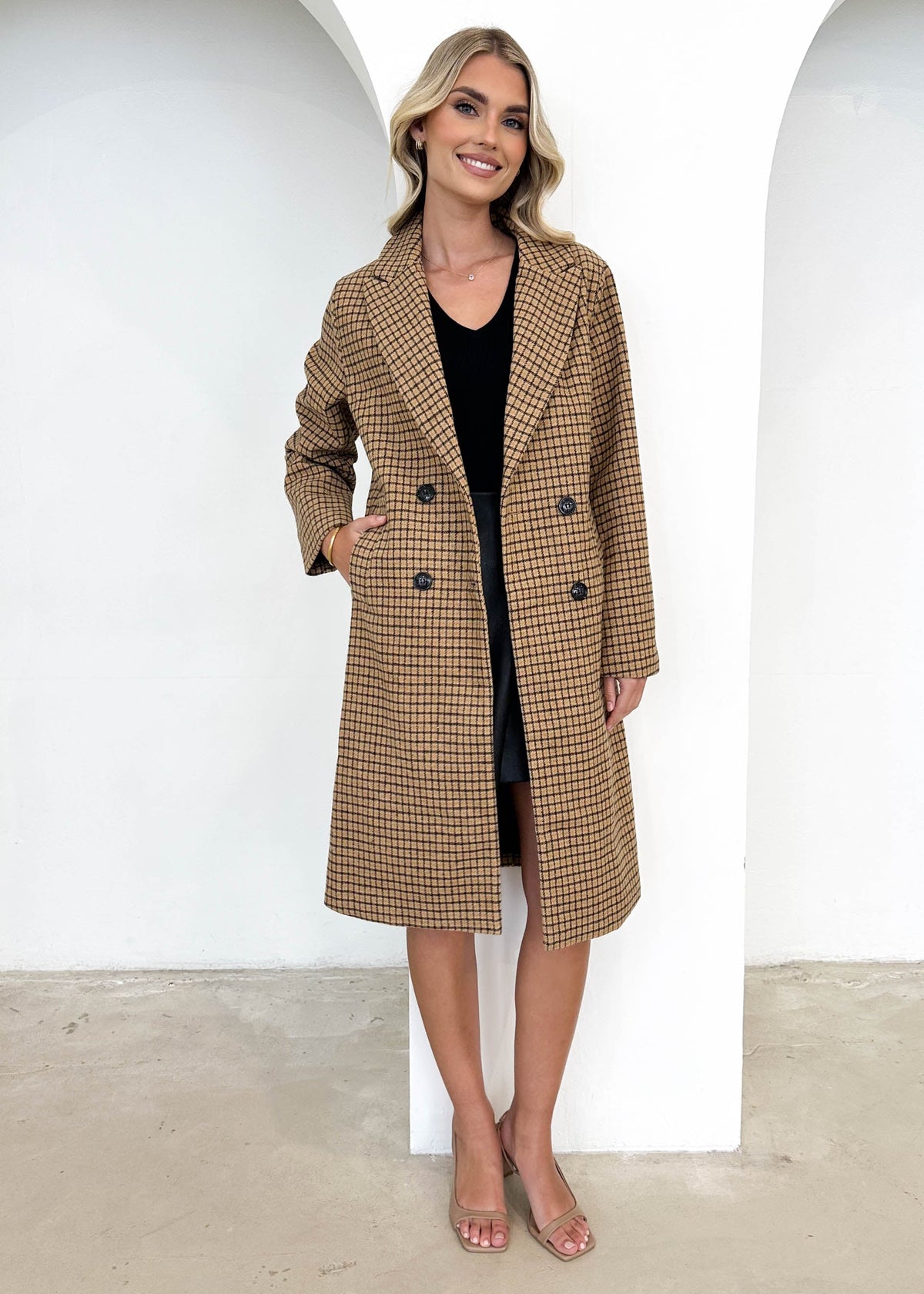 Tommie Coat - Tan Check