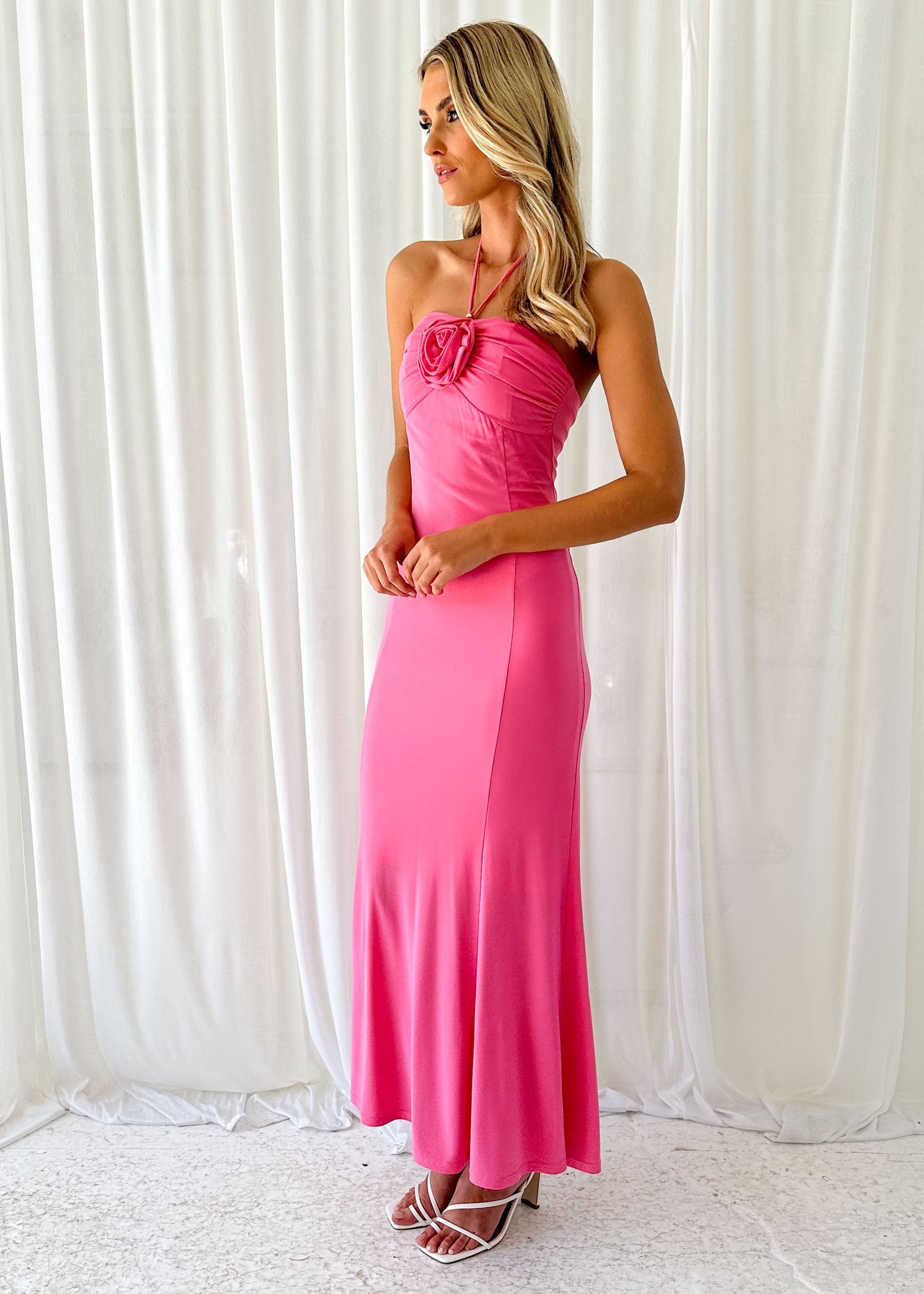 Morrell Halter Maxi Dress - Pink