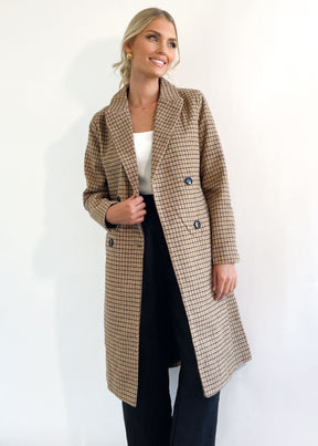 Tommie Coat - Tan Check