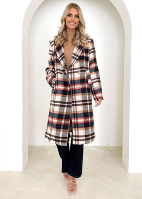 Kaylah Coat - Navy Check