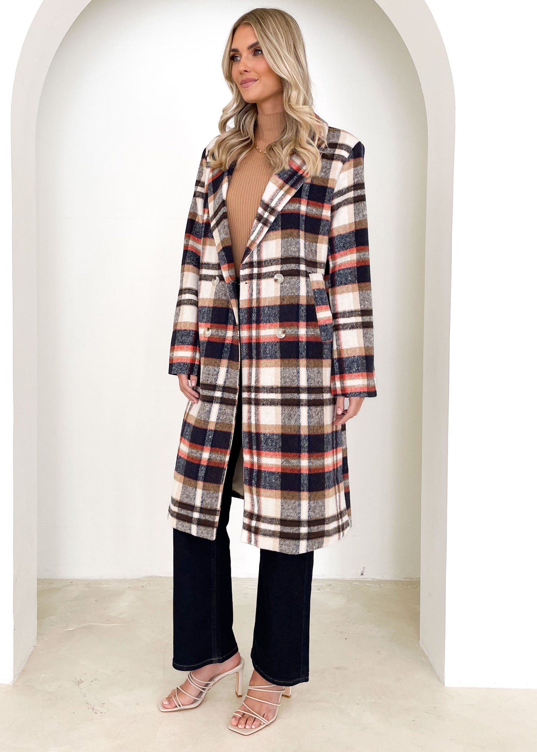 Kaylah Coat - Navy Check