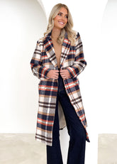 Kaylah Coat - Navy Check