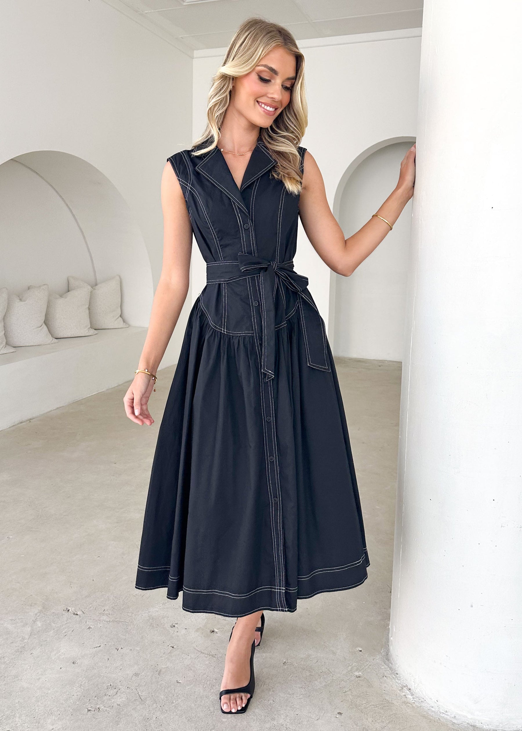 Tiarne Midi Dress - Black