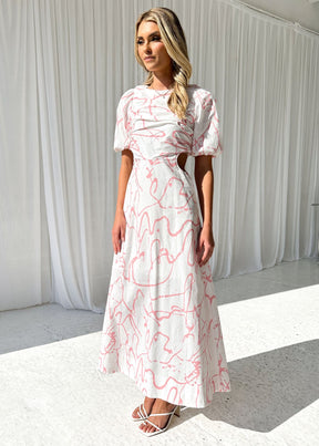 Shella Maxi Dress - Blush Abstract