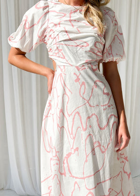 Shella Maxi Dress - Blush Abstract