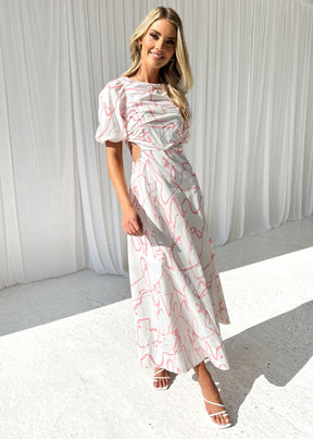 Shella Maxi Dress - Blush Abstract