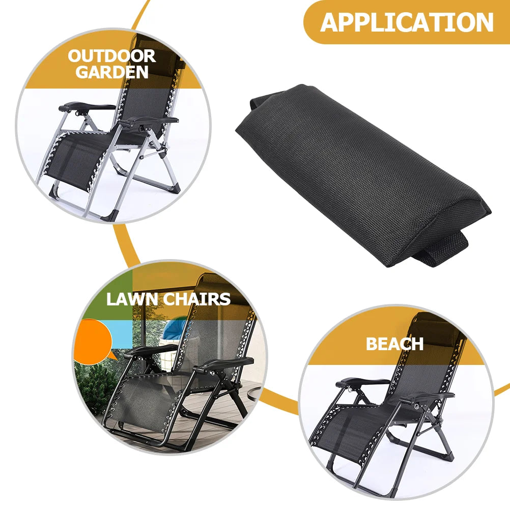 2 Pcs Recliner Pillow Foldable Chair Home Headrest Use Reclining Camp Car Neck Fabric Sponge Deck Outdoor Lounger