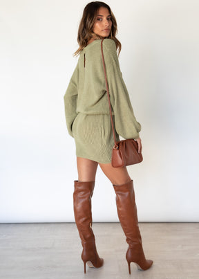 Bahamas Knit Dress - Olive