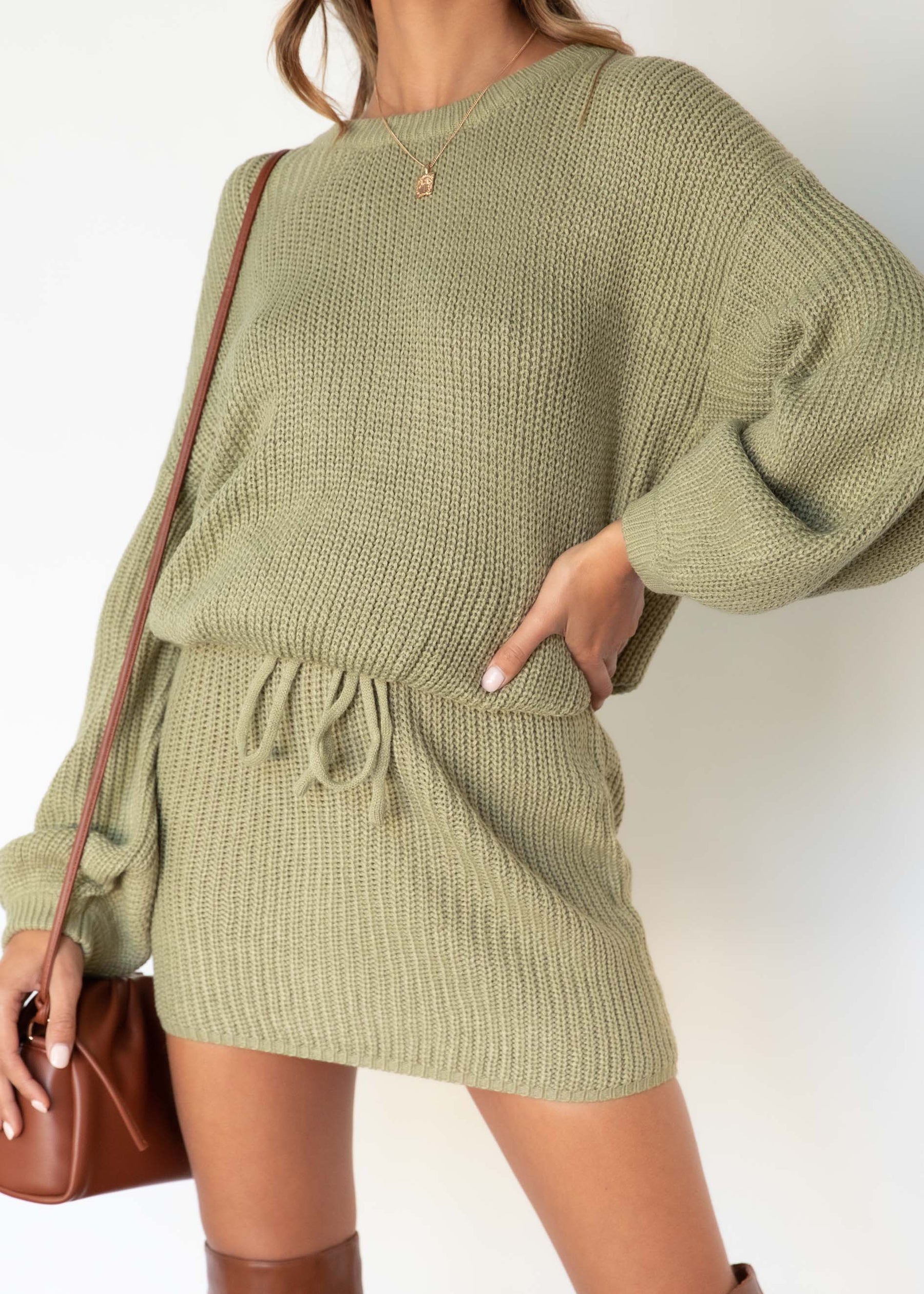 Bahamas Knit Dress - Olive